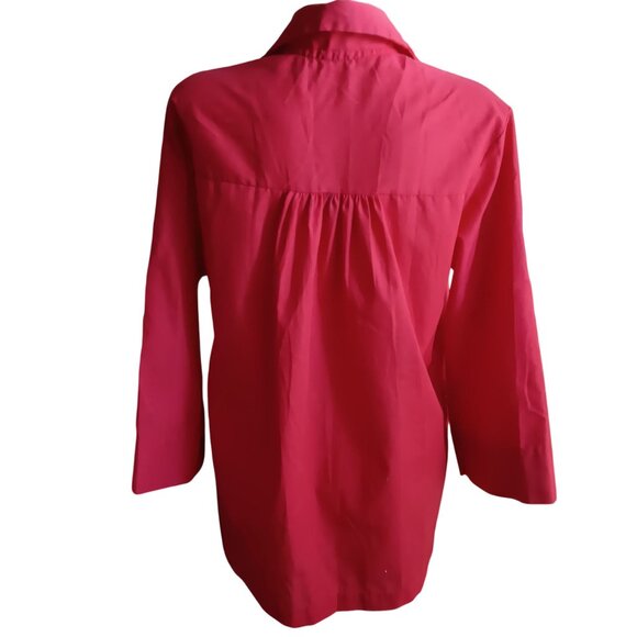 Vintage Womens Medium Work Shirt Beautician Granny Snap Up 1970's Chore Pockets - Picture 6 of 7